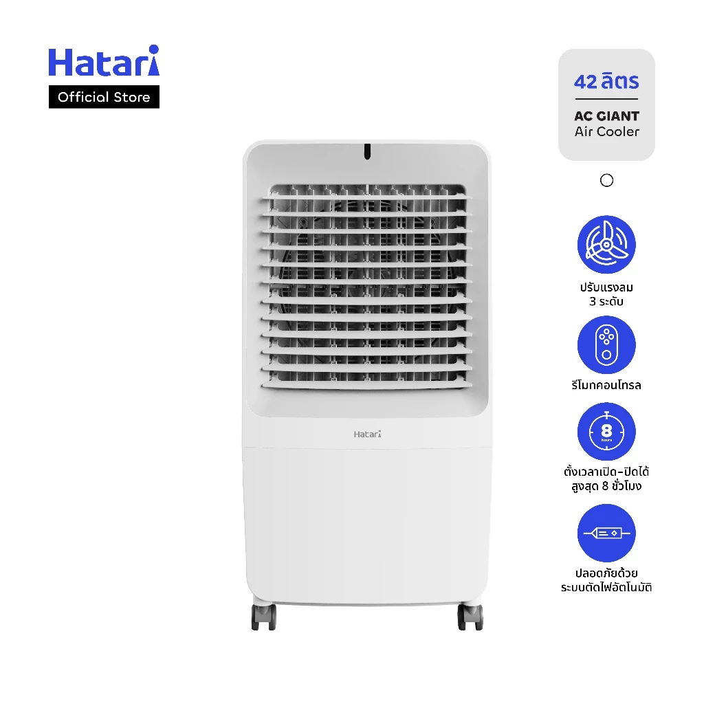 พัดลมไอเย็น Hatari บรรจุน้ำ 42 ลิตร รับประกันมอเตอร์ 3 ปี (AC Giant) ใช้งานยังไง — พร้อมเคล็ดลับ