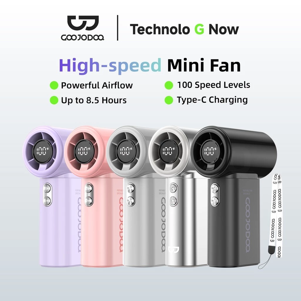 GOOJODOQ GFS017 Mini พัดลมพกพา แรงลมมากกว่าพัดลมทั่วไป 10 เท่า ปรับความเร็วได้ 100 ระดับ — จุดเด่น จุดด้อย