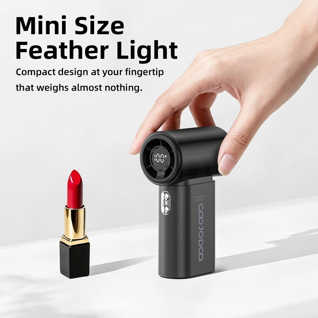 GOOJODOQ GFS017 Mini พัดลมพกพา แรงลมมากกว่าพัดลมทั่วไป 10 เท่า ปรับความเร็วได้ 100 ระดับ — จุดเด่น จุดด้อย